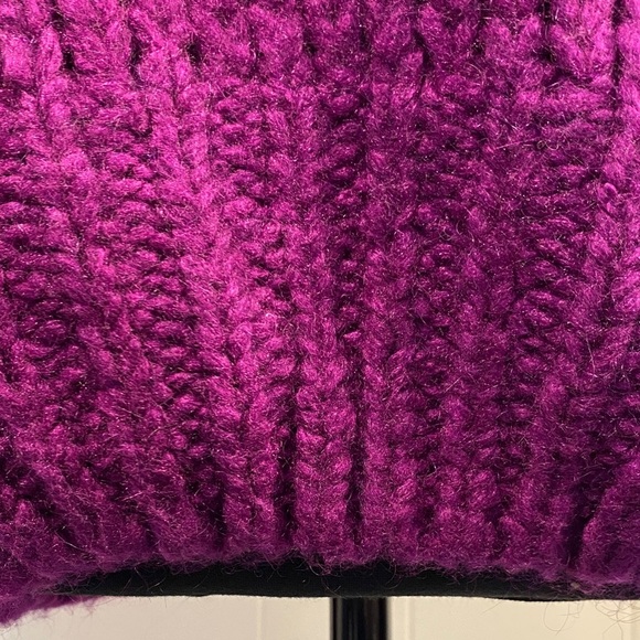 FRNCH Chunky Knit Sweater Purple Jewel Tone Oversized Cozy Size Medium - Picture 4 of 9